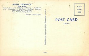 Bath Maine 1960s Postcard Hotel Sedgwick
