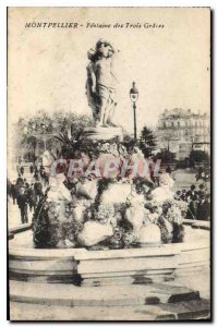 Old Postcard MONTPELLIER Fountain of the Trois Graces