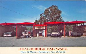 Healdsburg CA Car Wash Old Cars Boat Postcard