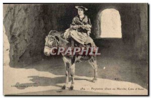 Farmers from the Marche Cote d & # 39azur - ane - Old Postcard donkey