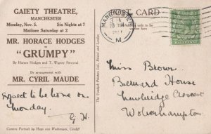 Horace Hodges as Grumpy Manchester Theatre WW1 Antique Postcard