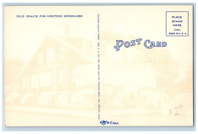 c1940's Abbey Cottage Landscape Car Rehoboth Beach Delaware DE Vintage Postcard