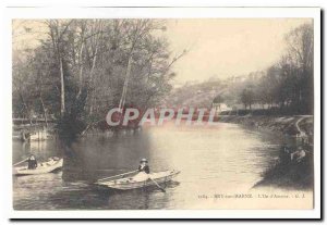 Bry sur Marne Old Postcard L & # 39ile Love (boat)