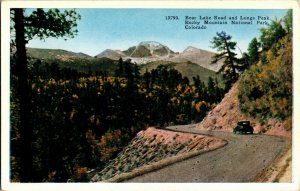 Bear Lake Road and Longs Peak Rocky Mountain Nat'l Bank CO Vintage Postcard G27