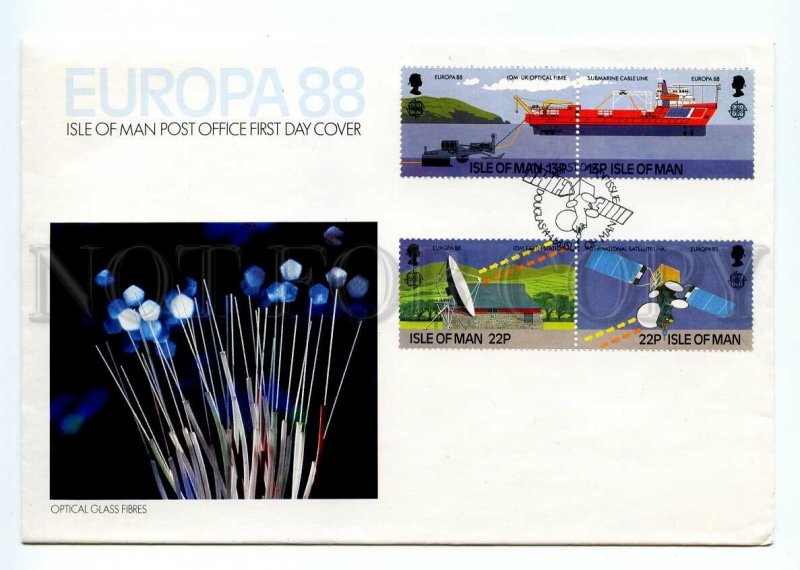161428 ISLE OF MAN 1988 Europa Optical Glass Fibres FDC cover