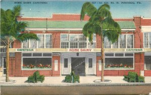 Postcard Florida St. Petersburg Home Dairy Cafeteria 1951 occupation 23-7832
