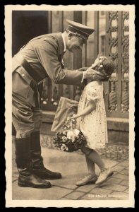 3rd Reich Germany Hitler with Maedchen Portrait Hoffmann Real Photo RPPC U 98183