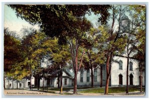 c1910's Reformed Church Street Scene Rhinebeck New York NY Antique Postcard