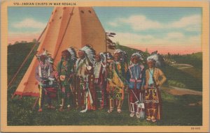 Postcard Native American Indian Chiefs War Regalia