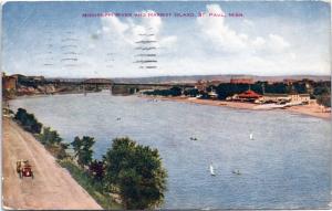 Mississippi River and Harriet Island St. Paul Minnesota - V.O. Hammon Pub 1918