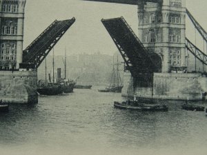 London TOWER BRIDGE Opening c1902 UB Postcard