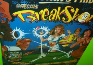 Break Shot Pinball FLYER Capcom 1995 Original NOS Art Sheet Pool Theme Breakshot 