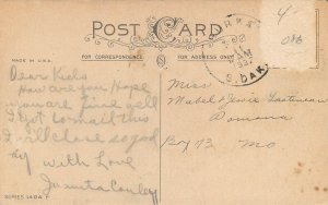 Greetings postcard Valentines day automobile couple romance