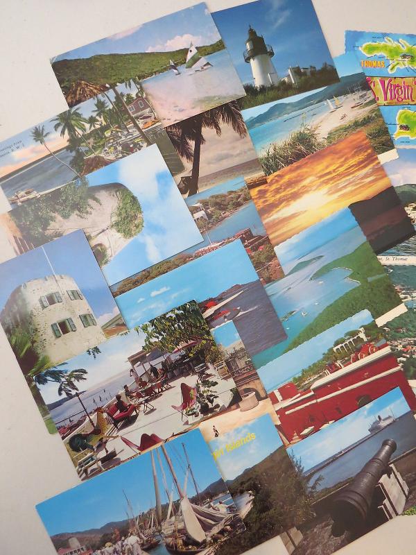 THE VIRGIN ISLANDS OF THE CARIBBEAN LOT OF 30 PLUS CHROME POSTCARDS