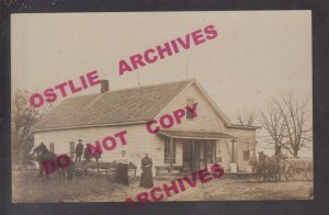 Coloma WISCONSIN RPPC 1912 GENERAL STORE Milk Wagon nr Wautoma Hancock WI KB