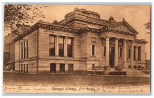 1906 Carnegie Library Building Fort Dodge Iowa IA Posted Antique Postcard