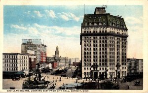 Michigan Detroit Cadillac Square Looking East From City Hall 1918 Curteich