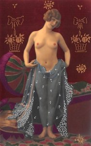 French Tinted Nude Postcard Unused