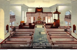 Virginia Williamsburg Bruton Parish Church Interior Interior Curteich