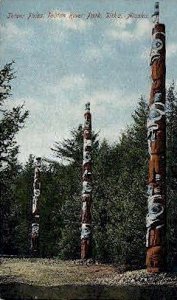 Totem Poles, Indian River Park - Sitka, Alaska AK