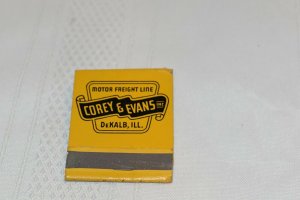 Corey & Evans Motor Freight Line DeKalb Illinois 20 Strike Matchbook