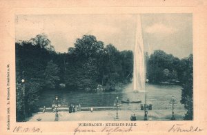 Vintage Postcard Wiesbaden Kurhaus Park Public Park Wiesbaden Germany