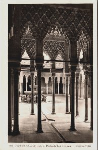 Spain Granada Alhambra Patio de Los Leones Vintage RPPC C109