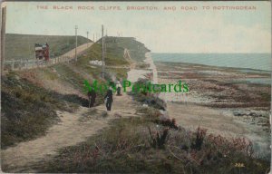 Sussex Postcard - The Black Rock Cliffs, Brighton & Road To Rottingdean  RS28536