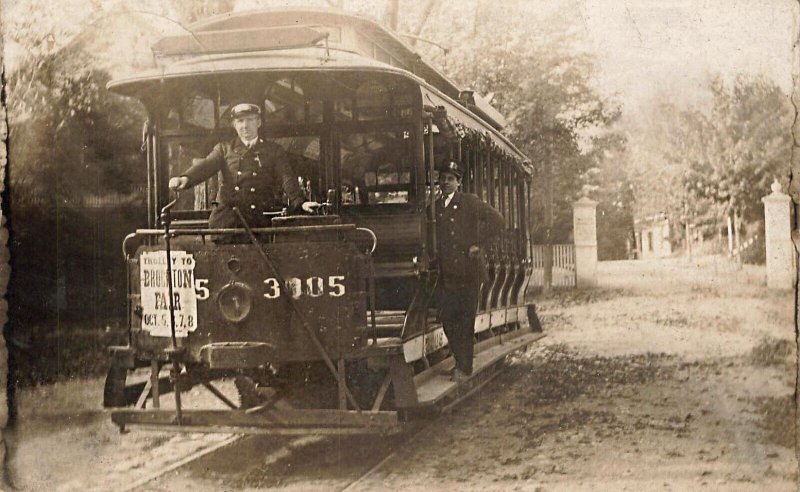 Trolley To Brockton Fair MA. Trolley Car # 3005, Real Photo Postcard 