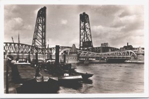 Netherlands Rotterdam Koningshaven met Hefbrug Vintage RPPC 09.31