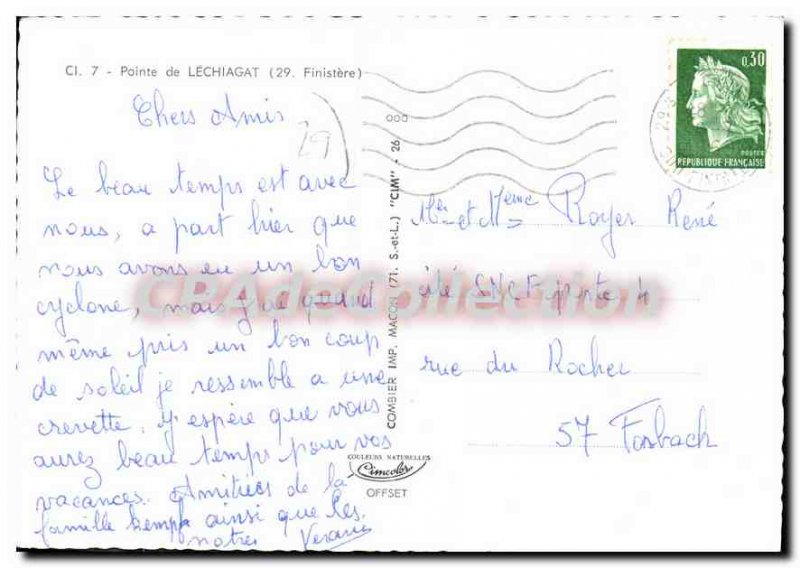 Postcard Old Pointe Lechiagat Finistere