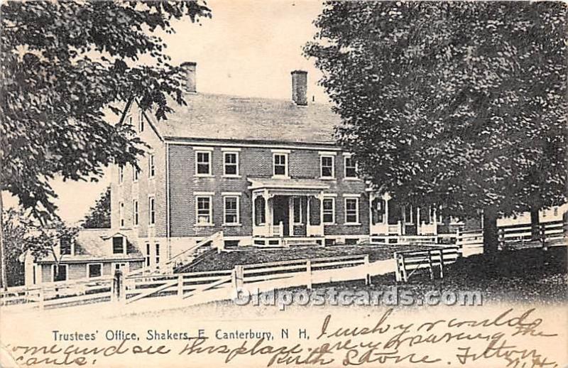 Trustees' Office Shakers, East Canterbury New Hampshire, NH, USA 1906 