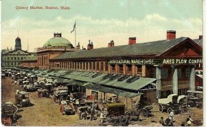 Vintage Postcard. Quincy Market Boston Mass. Pub Leighton &Valentine