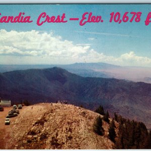 c1960s Bernalillo County, NM Sandia Crest Birds Eye Viewpoint Crowd Car PC A241