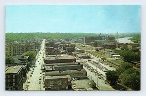 Birds Eye View Downtown Moline IL Illinois LeClair Hotel UNP Chrome Postcard O9