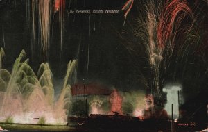 Vintage Postcard 1910 The Fireworks Toronto Exhibition Canada Valentine & Sons