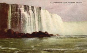 Vintage Postcard 1944 Horseshoe Falls Niagara Waterfall Canada Harris Litho Pub.