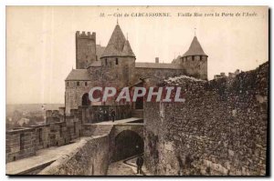 Postcard Old Cite Carcassonne Old Street to the Porte d'Aude