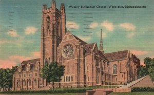 Vintage Postcard 1943 Westleigh Methodist Church Parish Worcester Massachusetts