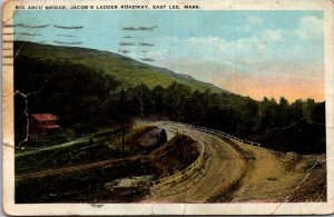 East Lee MA Jacob's Ladder Roadway Big Arch Bridge Hoosac mountain road 1920s