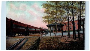 1912 P.E. Railroad Station Depot Passenger Train Kane Pennsylvania PA Postcard