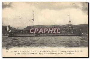 Old Postcard Boat War L & # 39Amiral Charner Cruiser has turrets Breastplate