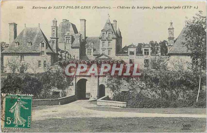 Old Postcard Environs de Saint Pol de Leon Finistere Chateau de Kerjean main ...