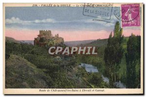 Old Postcard Chateauneuf les Bains Road has Ebreuil and Gannat