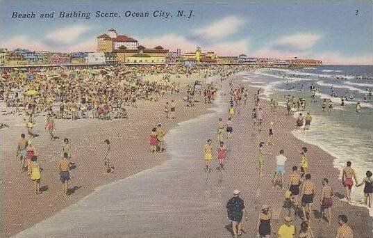 New Jersey Ocean City Beach And Bathing Scene