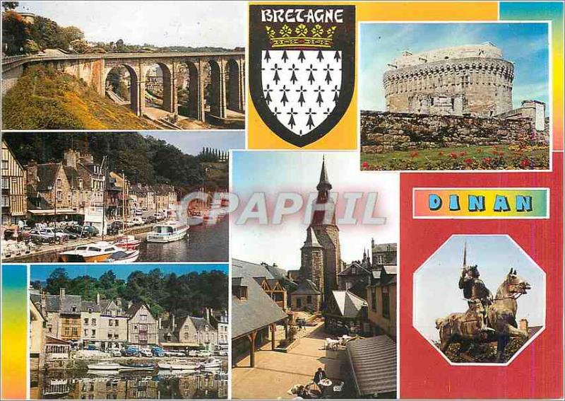 Modern Postcard Dinan Cotes d'Armor various Views
