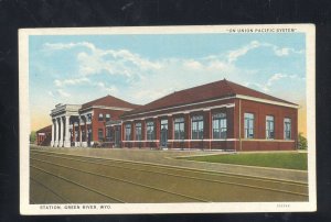 GREEN RIVER WYOMING UNION PACIFIC RAILROAD DEPOT TRAIN STATION POSTCARD