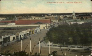 C. Juarez Mexico Birdseye View FORT BLISS TX Cancel 1911 Postcard