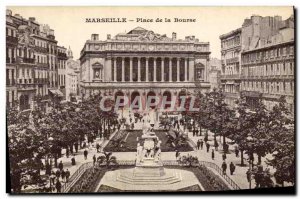 Old Postcard Marseille Place De La Bourse