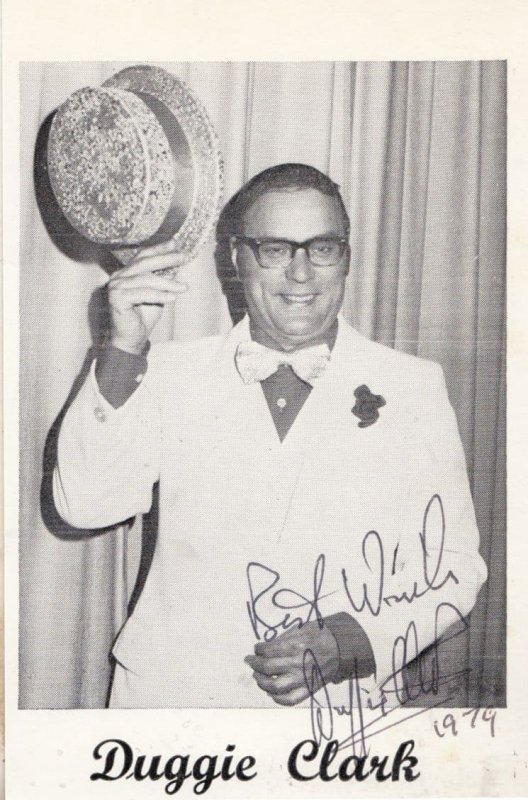 Duggie Clark Blackpool Pier Stand Up Comedian Comedy Hand Signed Antique Photo